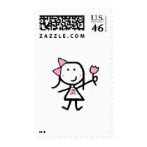 Girl & Pink Ribbon postage