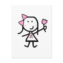 Girl & Pink Ribbon postcards