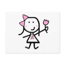 Girl & Pink Ribbon postcards