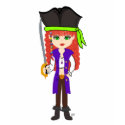 Girl Pirate Mad Morgan Rackham T-Shirt by KirstenEdwards Girl Pirate Mad Morgan Rackham T-Shirt