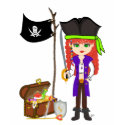 Girl Pirate Mad Morgan Rackham T-Shirt by KirstenEdwards Girl Pirate Mad Morgan Rackham T-Shirt