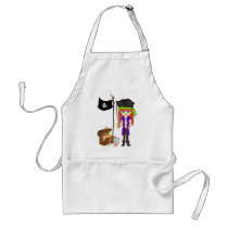 Girl Pirate with Treasure and Flag Apron by KirstenEdwards Girl Pirate with Treasure and Flag Apron