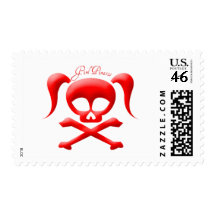 Girl Pirates Postage Stamp