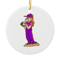 girl pitcher christmas tree ornaments