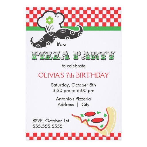 Girl Pizza Party Invitation