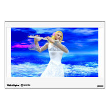 Girl Playing Flute Wall Graphic