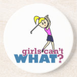 Girl Playing Golf Beverage Coaster