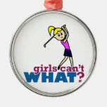 Girl Playing Golf Christmas Tree Ornaments
