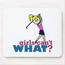 Girl Playing Golf Mouse Pads