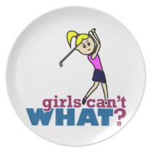 Girl Playing Golf Party Plates