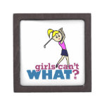 Girl Playing Golf Premium Keepsake Boxes