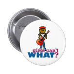 Girl Playing Guitar Button
