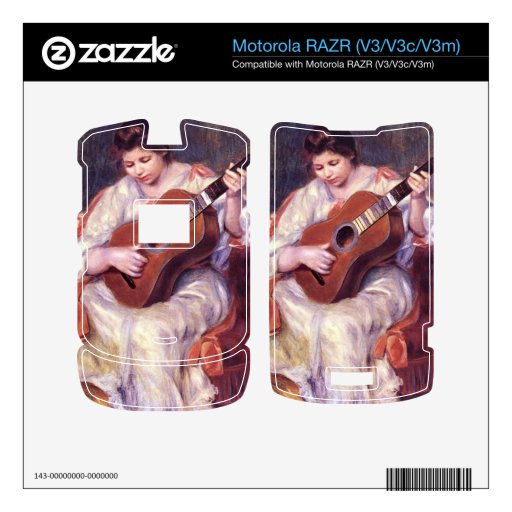 Girl Playing Guitar by Pierre Renoir Skins For Motorola RAZR