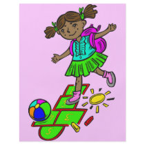 Girl Playing Hopscotch