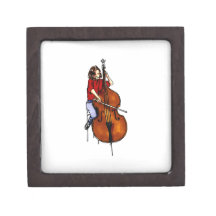 Girl playing orchestra bass red shirt premium jewelry boxes