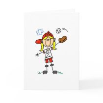 Girl Playing Softball Card by stick_figures Girl Playing Softball Card