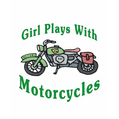 Girl Plays With Motorcycles Tee Shirt by figstreetstudio