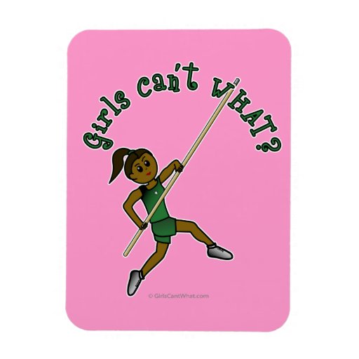 Girl Pole Vaulting - Green (Dark) Magnet