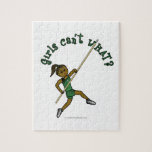 Girl Pole Vaulting - Green (Dark) Puzzles