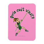 Girl Pole Vaulting - Green (Light) Rectangular Magnets