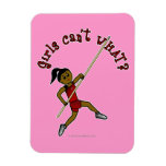 Girl Pole Vaulting - Red (Dark) Rectangle Magnets