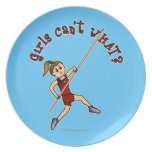 Girl Pole Vaulting - Red (Light) Plates