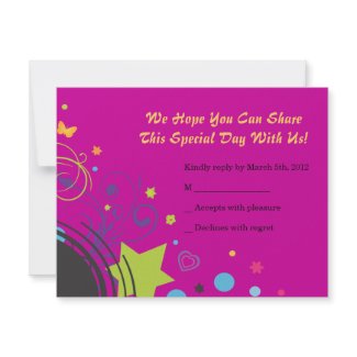 Girl Power Bright Bat Mitzvah Invitation Party invitation