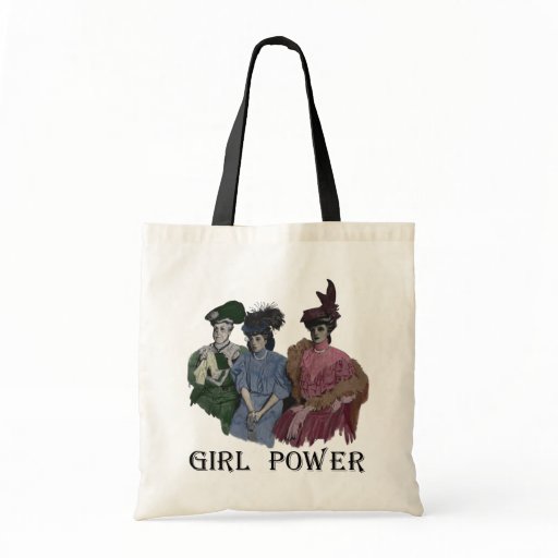 girl_power_vintage_ladies_tote_canvas_bags ... girl_power_vintage_ladies_tote_canvas_bags ...