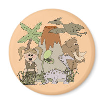 Girl Prehistoric Life magnets