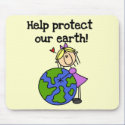 Girl Protect Our Earth Tshirts and Gifts mousepads