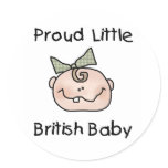Girl Proud British Baby Round Sticker