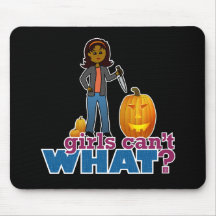 Girl Pumpkin Carver Mousepad
