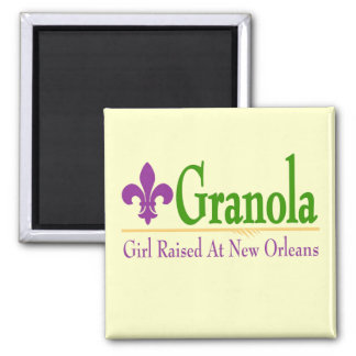 Girl Raised At New Orleans 2 Inch Square Magnet