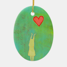 Girl reaching sweet hopeful art fun girly painting christmas tree ornaments