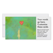 Girl reaching sweet hopeful art fun girly painting photo card