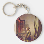 Girl Reading A Letter At An Open Window,  By Verme Keychains