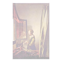 Girl Reading A Letter At An Open Window,  By Verme Stationery Design