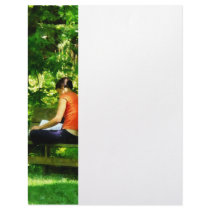 Girl Reading in Park Letterhead