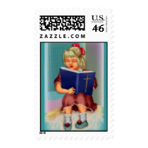 Girl Reading the Bible Postage postage
