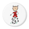 Girl Red Soccer Uniform magnets by stick_figures Girl Red Soccer Uniform magnets