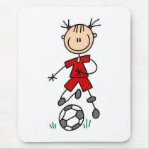Girl Red Soccer Uniform mousepads by stick_figures Girl Red Soccer Uniform mousepads