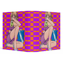 Girl Relaxing With Gifts 3 Ring Binders