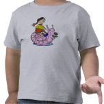 Girl Riding A Snail 2 T Shirts