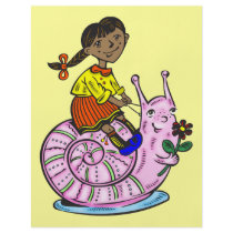 Girl Riding A Snail