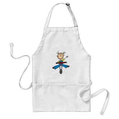 Girl Riding Scooter Apron by stick_figures