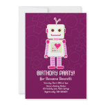 Girl Robot Birthday Invitations