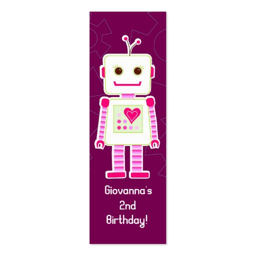 Girl Robot Thank You Gift Tags Business Cards