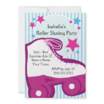 Girl Roller Skating Birthday Party Custom Invitations