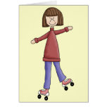Girl Rollerskating Card