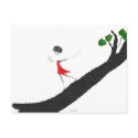 Girl Running Down a Tree postcard